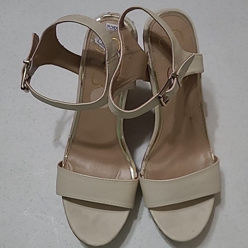 Jessica Simpson Cork & Cream Platform Wedge Sandals size 11 - Picture 4 of 16